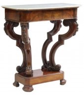 PETITE FRENCH MARBLE-TOP MAHOG