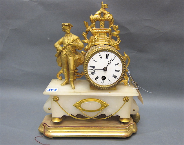 PETITE GILT METAL AND WHITE ONYX
