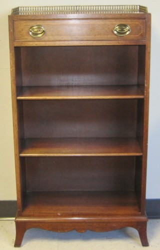PETITE MAHOGANY OPEN-SHELF BOOKCASE