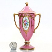 PETITE PINK FLORAL URN VASE, M