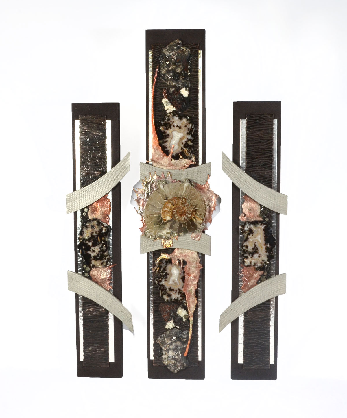 PETRA WALL MIXED MEDIA TRIPTYCH: