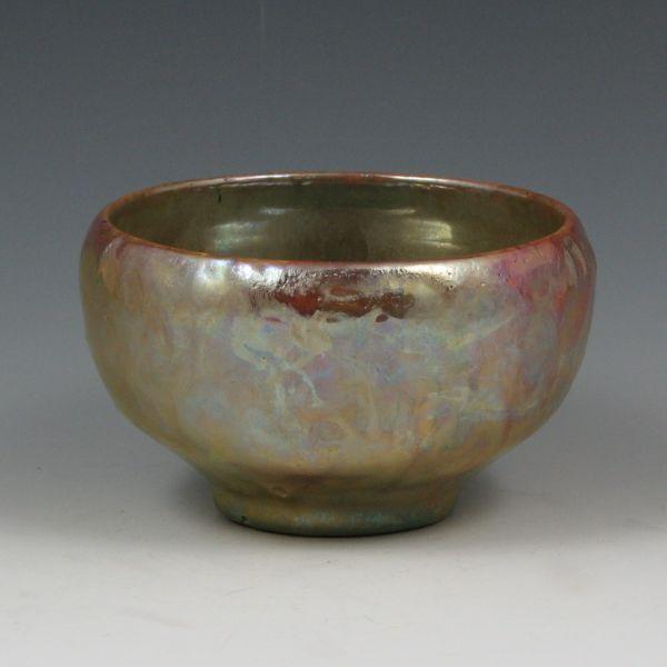 Pewabic bowl with iridescent