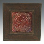Pewabic luster tile with Art N