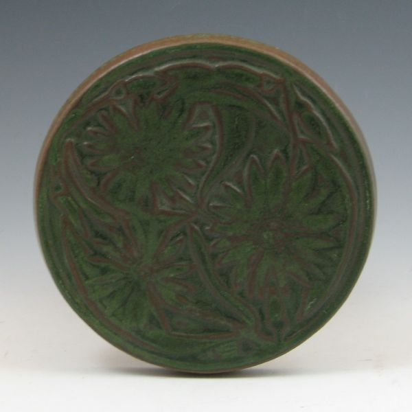 Pewabic matte green floral