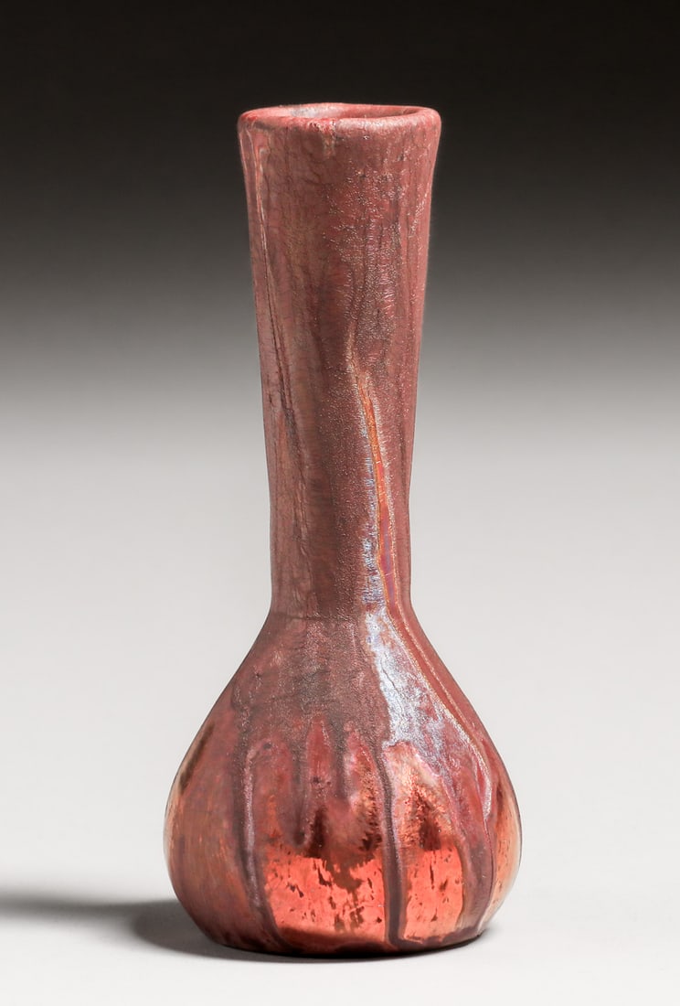 PEWABIC POTTERY IRIDESCENT RED