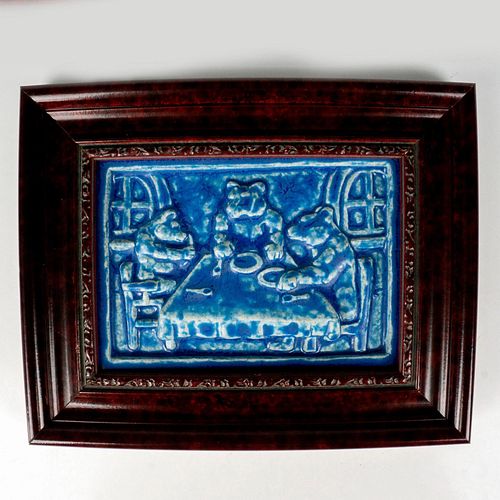 PEWABIC POTTERY PICTORIAL PLAQUE,