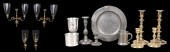 Pewter and brass grouping to i