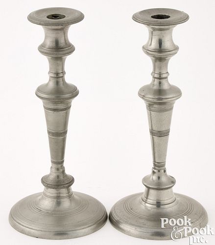 PEWTER CANDLESTICKS BY HENRY