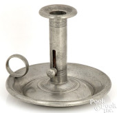 PEWTER CHAMBERSTICK BY LEWIS &