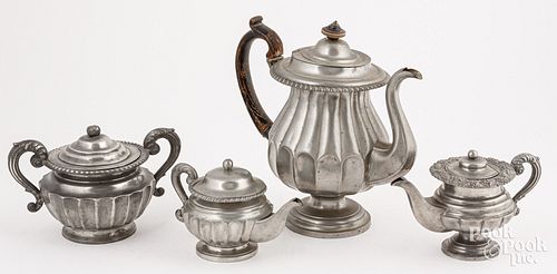 PEWTER COFFEE AND TEA ITEMS, 19TH