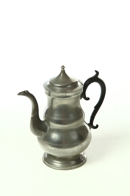PEWTER COFFEE POT.  Lion touch