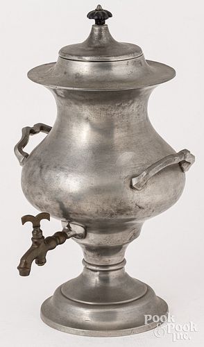 PEWTER COFFEE URN, CA.