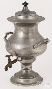 PEWTER COFFEE URN, CA. 1847She