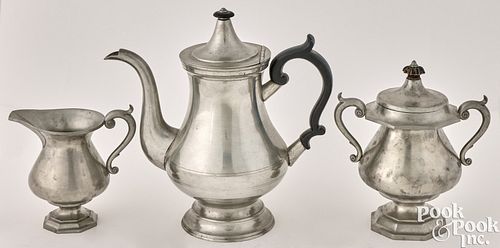 PEWTER COFFEEPOT BY DANIEL CURTISS,