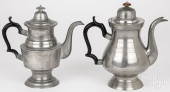 PEWTER COFFEEPOTS BY FREEMAN P