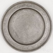 PEWTER DISH, LATE 18TH C.Jacob