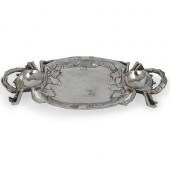 PEWTER FIGURAL CRAB TRAYDESCRI