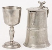 PEWTER FLAGON AND CHALICE SETS