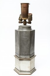PEWTER HEXAGONAL CONVERTED CAN