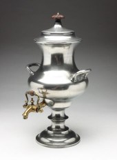 PEWTER HOT WATER URN BY ROSWEL