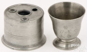 PEWTER INKWELL BY GAIUS FENN,