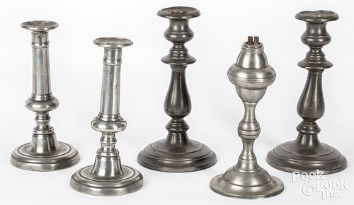 PEWTER LIGHTING TO INCLUDE TWO PAIR