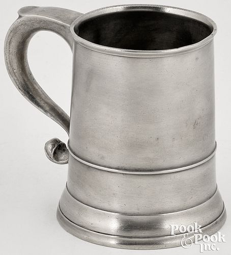 PEWTER PINT MUG, 18TH C.Pewter pint