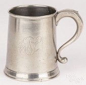 PEWTER PINT MUG, 19TH C.Pewter