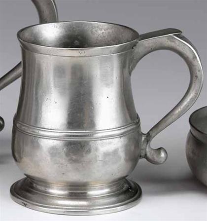 Pewter pint mug    attributed to