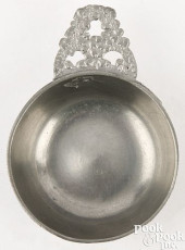 PEWTER PORRINGER BY ISAAC LEWI