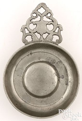 PEWTER PORRINGER BY JOSEPH BEL