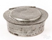 PEWTER SOAP BOX, CA. 1825Ashbi
