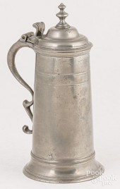 PEWTER SPIRE FLAGON, 18TH C.He