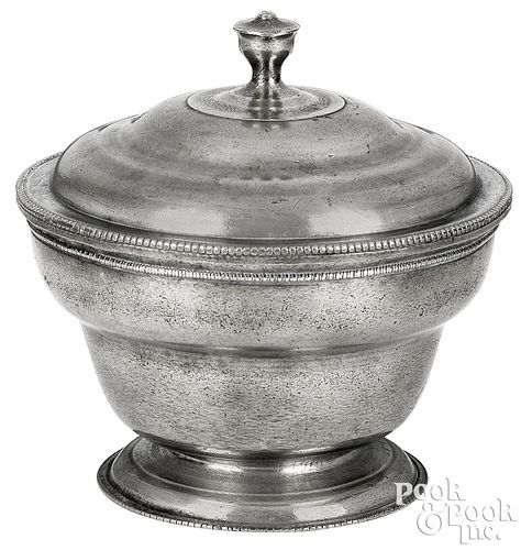 PEWTER SUGAR BOWL, ATTRIBUTED TO