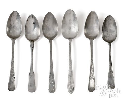 PEWTER TABLESPOONS, 18TH/19TH