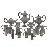 PEWTER TABLEWARE 7PC.; DRINKIN