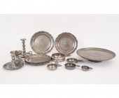 Pewter tazza with armorial cre
