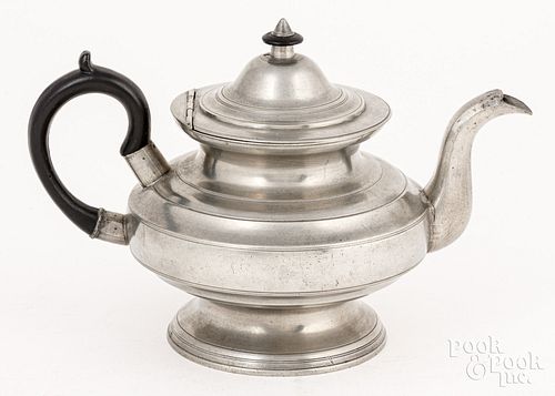PEWTER TEAPOT, 19TH C.Pewter