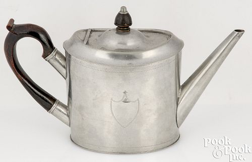 PEWTER TEAPOT BY ISRAEL TRASKIsrael