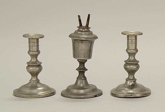 PEWTER WHALE OIL LAMPCirca
