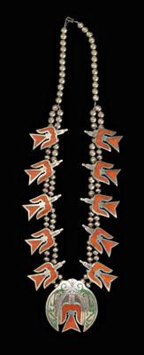 Peyote bird coral, turquoise