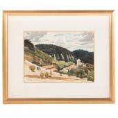PHIL DIKE. "TAXCO," WATERCOLOR