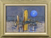 PHIL DIKE WATERCOLOR, HARBOR S