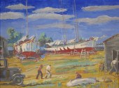 PHIL SAWYER, SAILBOATS IN A SH