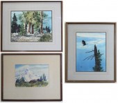 PHIL TYLER THREE WATERCOLORS O