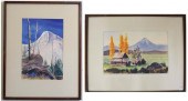 PHIL TYLER TWO WATERCOLORS ON