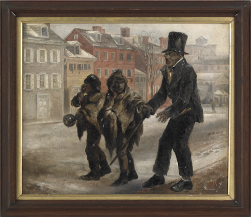 Philadelphia oil on canvas scene of