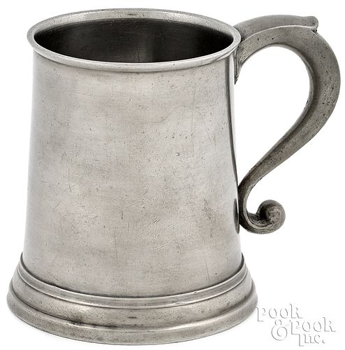 PHILADELPHIA PEWTER PINT MUG, CA.