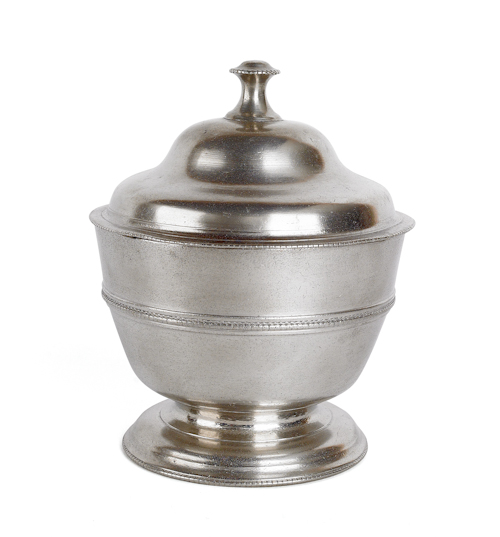 Philadelphia pewter sugar bowl