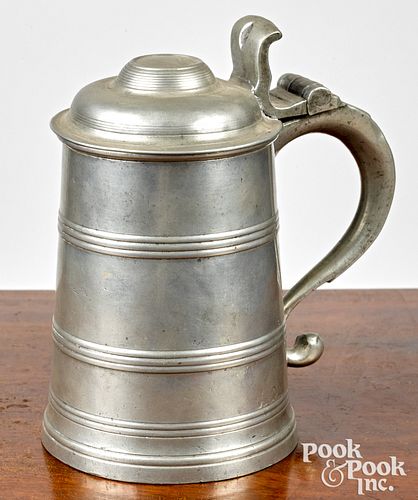 PHILADELPHIA PEWTER TANKARD, CA.